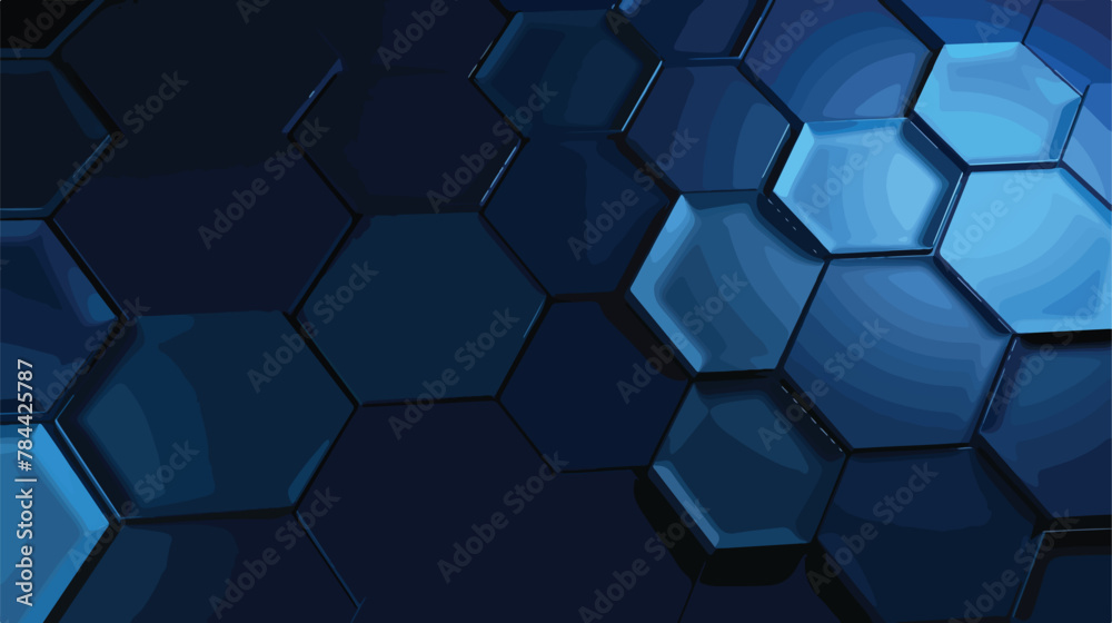 Hexagonal dark blue navy background texture placeho