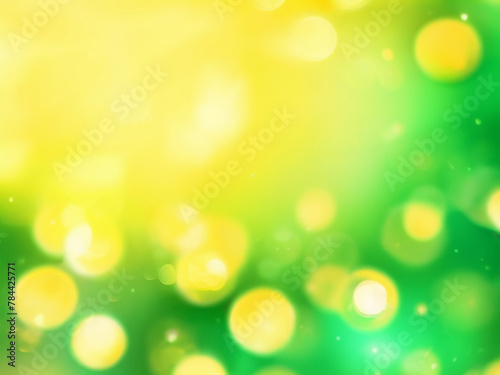 Abstract blur bokeh banner background. Gold bokeh on defocused emerald black background