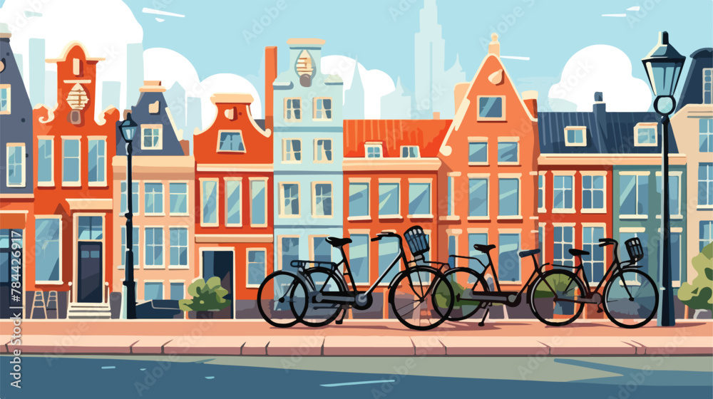 Holland Volendam Amsterdam bicycles parking .. 2d flat