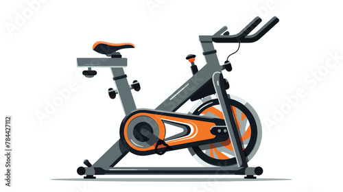 Home exercise bike on white background 2d flat cartoon