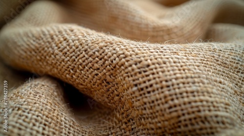   A close-up of a burlap sack of burlap photo