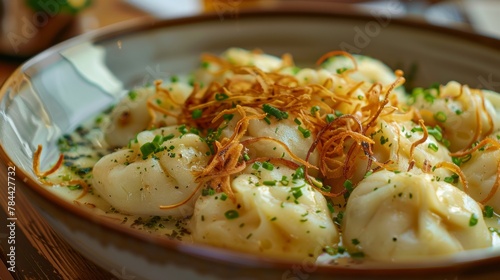 Dishes of Ukraine: Dumplings with potatoes.