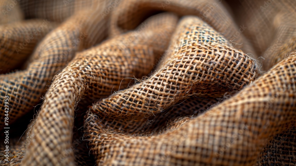 A close-up of a burlap sack filled with burlap sacks A close-up of a burlap sack filled with burlap sacks