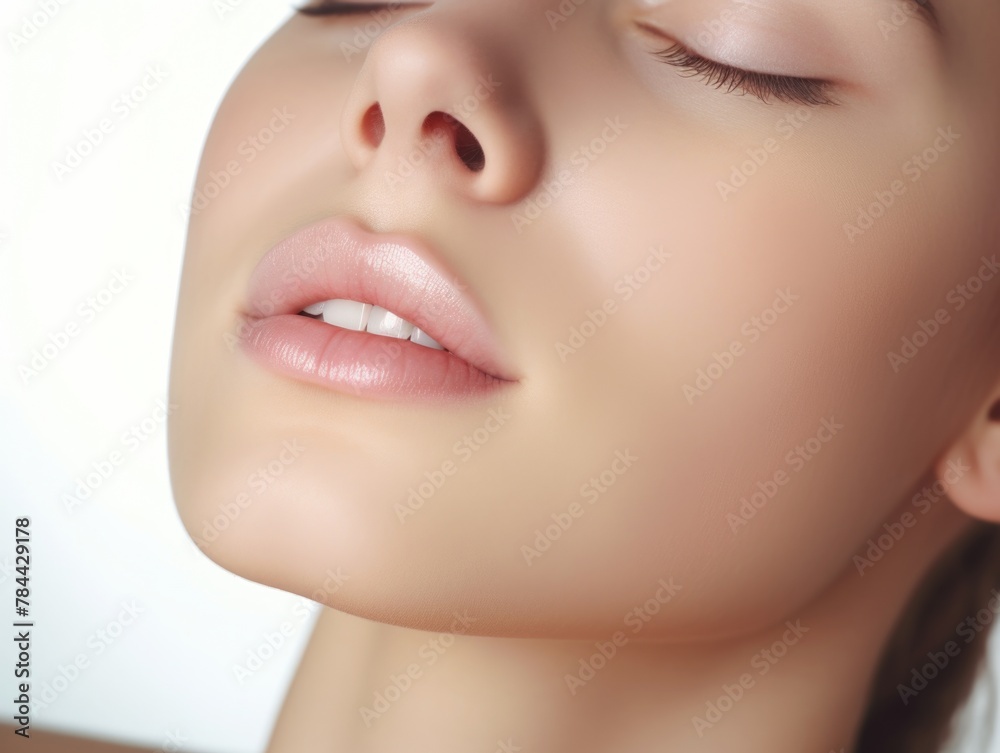 Obraz premium Close-up of a woman with her eyes closed