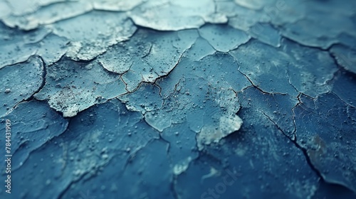  A tight shot of blue and white paint, textured by water droplets on its surface
