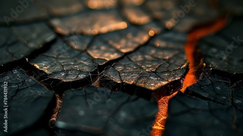  A tight shot of a leaf with red sap oozing from its center, and a separate droplet of red sap emerging from the leaf's core