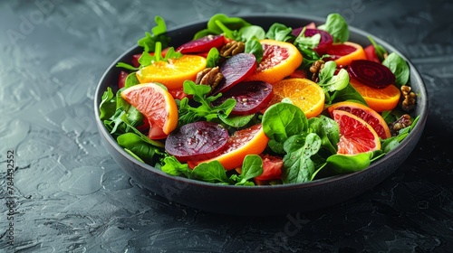  oranges, beets, spinach, and pecans