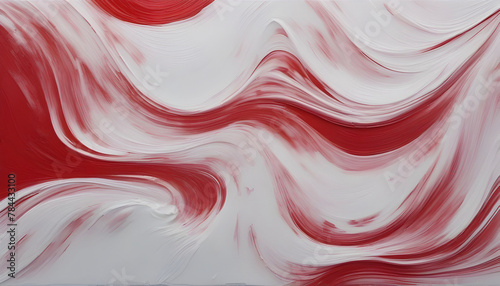 Red wave oil painting using brush technique.
