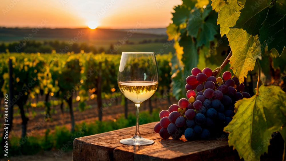 Autumn Sunrise: Wineglass Romance in Vines