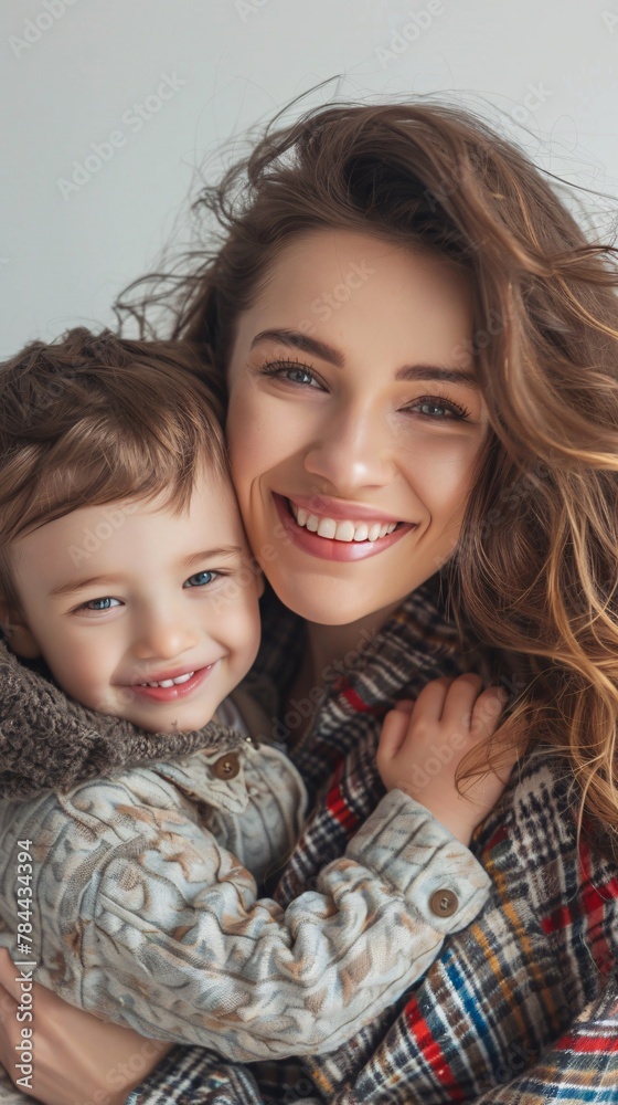 mother hugs her little son and smiles mother hugs her little son and smiles