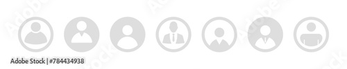 Set of deleted avatar or profile vector icons. Default user grey icons. Deleted photo. Vector 10 Eps.