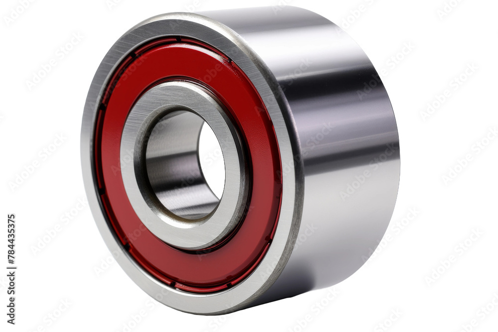 The Crimson Hoop: A Ball Bearing Unit in Vibrant Red. On White or PNG Transparent Background. The Crimson Hoop: A Ball Bearing Unit in Vibrant Red. On White or PNG Transparent Background.