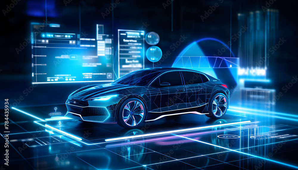 Innovative car diagnostics illustration Innovative car diagnostics illustration
