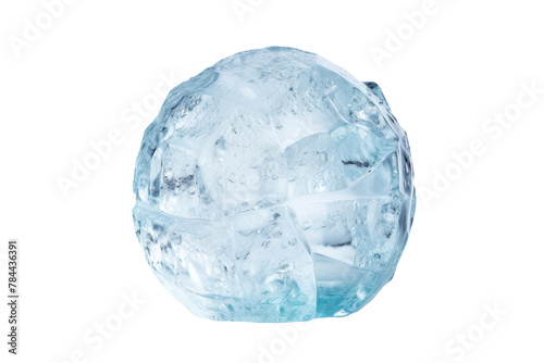 Glacial Elegance: Majestic Ice Ball on White. On White or PNG Transparent Background.