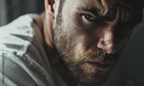 Portrait of a man with a hard stare generated AI