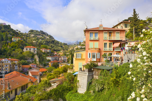 Colorful houses in downtown in Menton, France