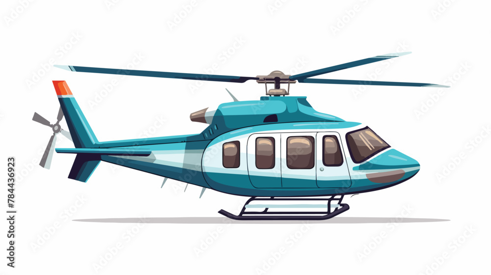 Isolated illustration of helicopter. colored drawin