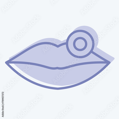 Icon Lip. related to Body Ache symbol. two tone style. simple design editable. simple illustration
