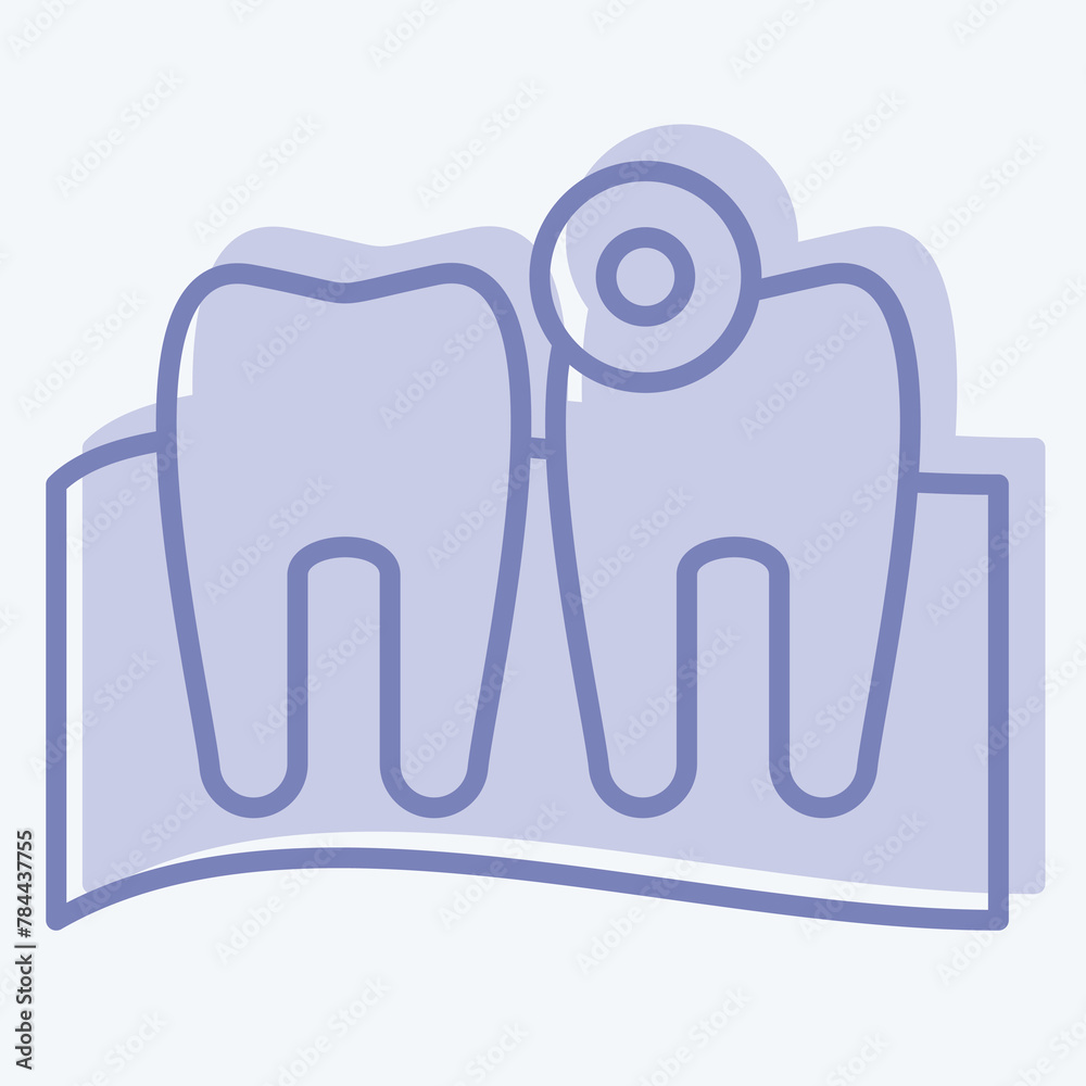 Icon Toothache. related to Body Ache symbol. two tone style. simple design editable. simple illustration Icon Toothache. related to Body Ache symbol. two tone style. simple design editable. simple illustration
