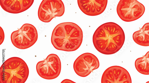 Isolated watercolor illustration of red tomato and