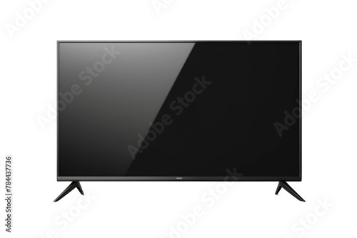 Ethereal Glow: A Modern Flat Screen TV Illuminates a White Space. On White or PNG Transparent Background.
