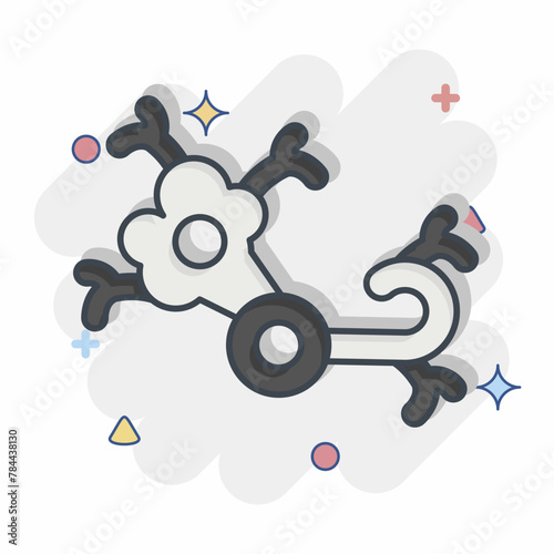 Icon Nerve. related to Body Ache symbol. comic style. simple design editable. simple illustration