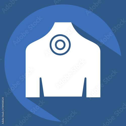 Icon Back Pain. related to Body Ache symbol. long shadow style. simple design editable. simple illustration