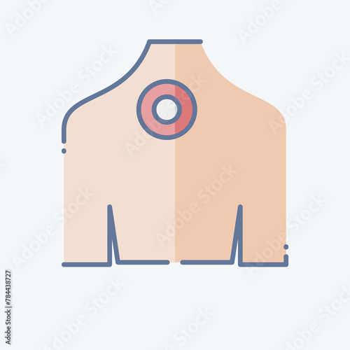 Icon Back Pain. related to Body Ache symbol. doodle style. simple design editable. simple illustration