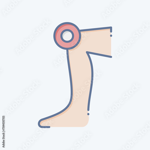 Icon Knee. related to Body Ache symbol. doodle style. simple design editable. simple illustration