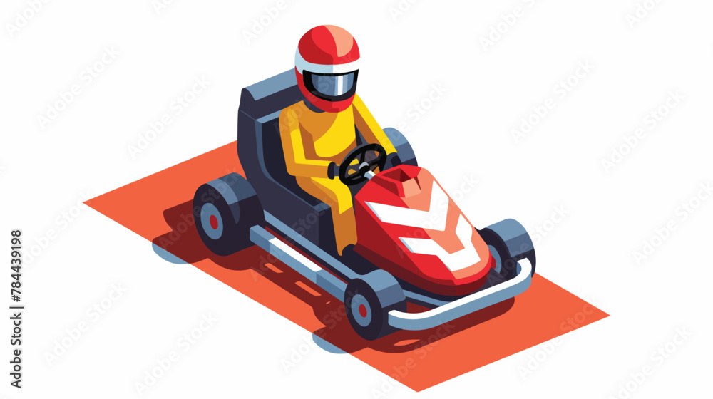 Karting car icon. Isometric illustration of karting