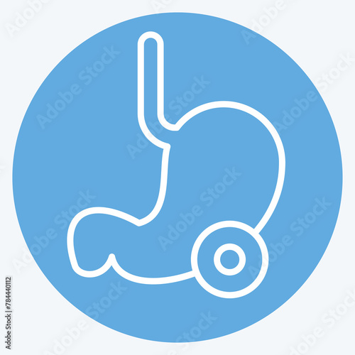 Icon Stomach. related to Body Ache symbol. blue eyes style. simple design editable. simple illustration