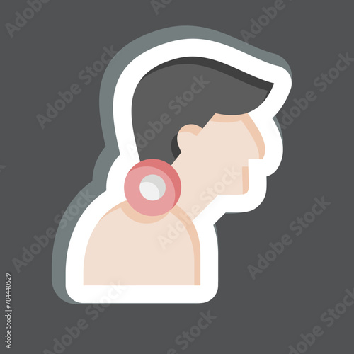 Sticker Neck Pain. related to Body Ache symbol. simple design editable. simple illustration