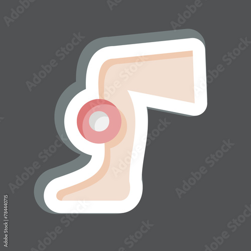 Sticker Shin. related to Body Ache symbol. simple design editable. simple illustration