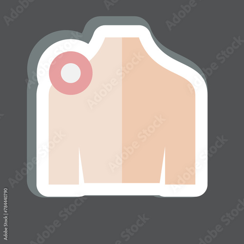 Sticker Shoulder. related to Body Ache symbol. simple design editable. simple illustration