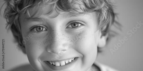 Close up of a child with freckles. Suitable for various projects