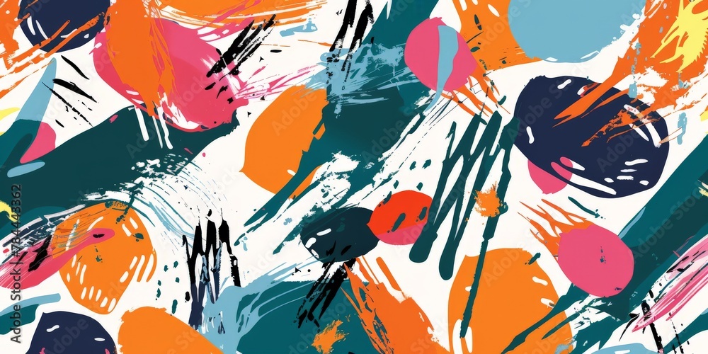 Vibrant abstract painting on white background Vibrant abstract painting on white background