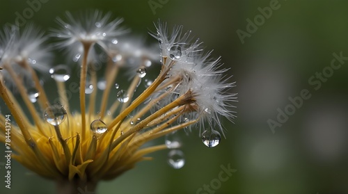 waterdrops on dandelion .Generative AI