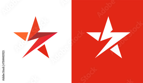 S Star Logo Design in bright red color, brand identity logo design vector illustration template