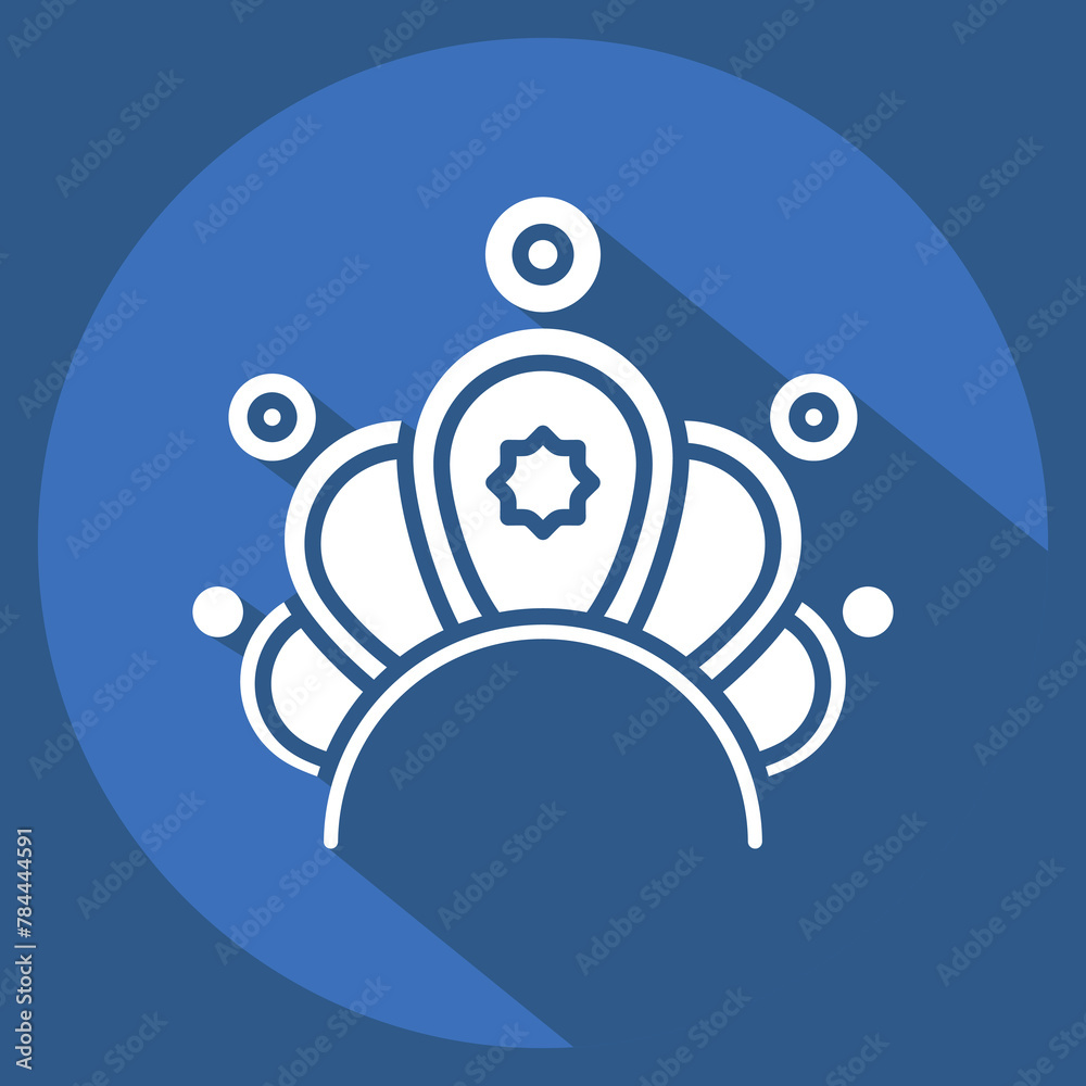 Icon Crown. related to Indigenous People symbol. long shadow style. simple design editable. simple illustration Icon Crown. related to Indigenous People symbol. long shadow style. simple design editable. simple illustration