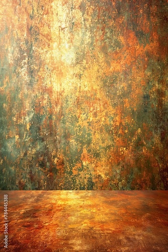 Gold and green abstract painting