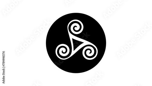 triskele symbol, black isolated silhouette