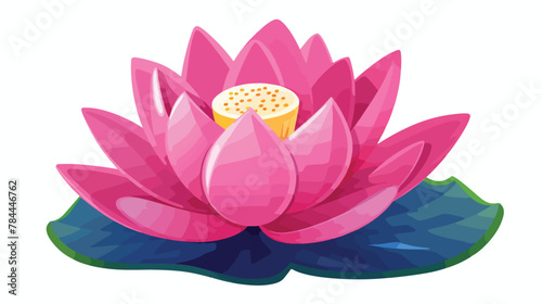 Lotus flower icon. Flat illustration of lotus flowe