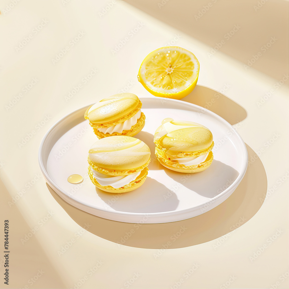 Yellow macarons on the table
Yellow macarons on the table