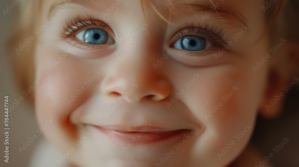 Close-up of a child with striking blue eyes, perfect for various projects Close-up of a child with striking blue eyes, perfect for various projects