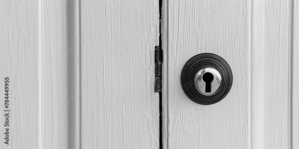 Obraz premium Classic black and white photo of a door handle. Perfect for architectural projects