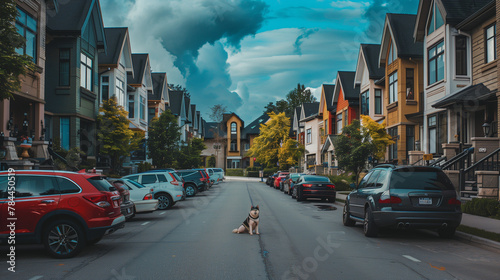 dog sitting on the street © Jeanette