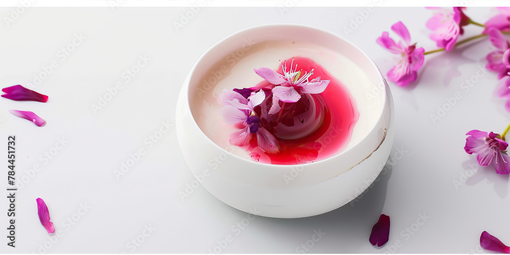 Naklejka premium yogurt with orchid