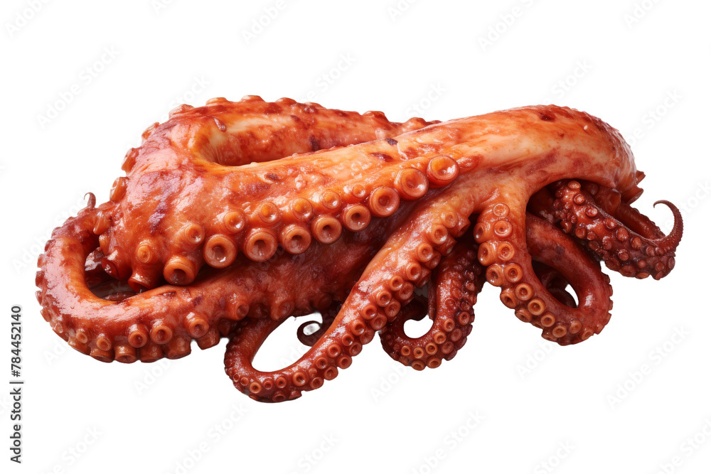Majestic Octopus Dancing on a Blank Canvas. On White or PNG Transparent Background. Majestic Octopus Dancing on a Blank Canvas. On White or PNG Transparent Background.