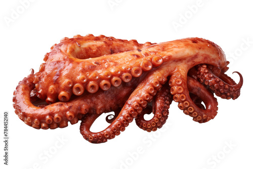 Majestic Octopus Dancing on a Blank Canvas. On White or PNG Transparent Background.