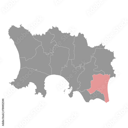 Grouville parishes map, administrative division of Jersey. Vector illustration. photo